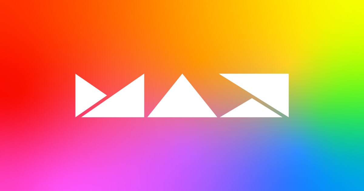 adobe max 2020 logo with rainbow colored background