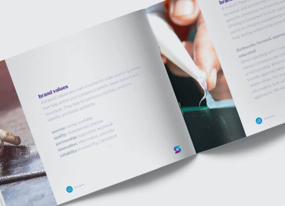 Solution Agency booklet containing information for the company's brand values