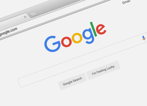 image of the search bar, search button, and I'm feeling lucky button for Google