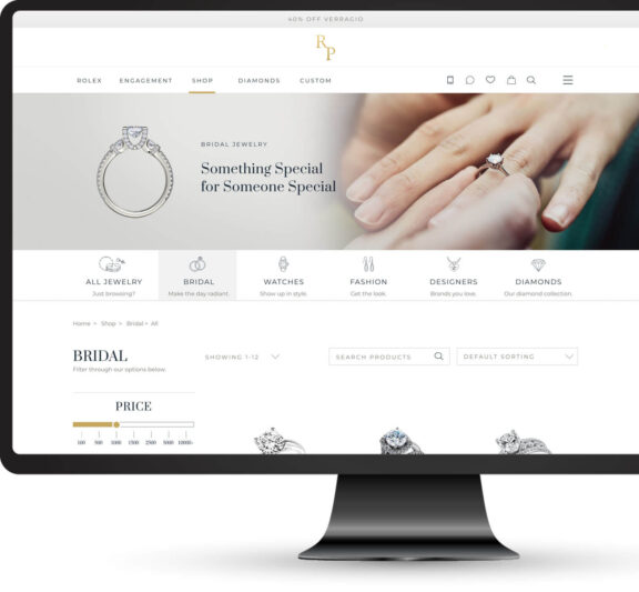 Graphic of the Richter & Phillips Jewelers bridal shopping page