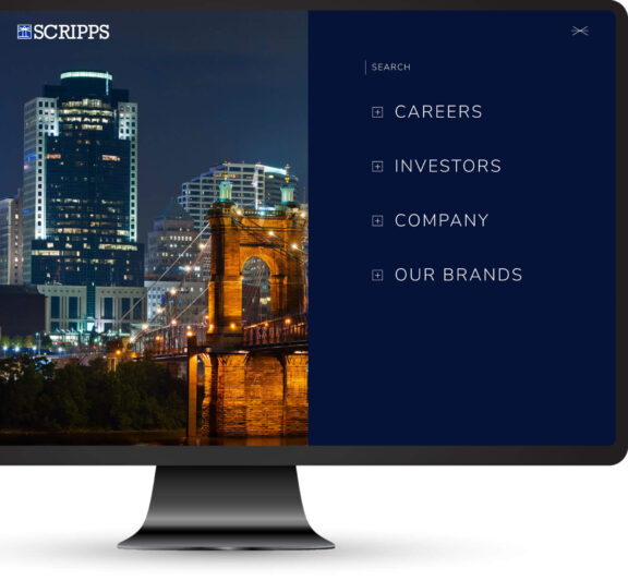 Graphic of a laptop screen with the Scripps website displayed