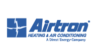 Dark navy blue Airtron Heating & Air Conditioning logo with a transparent background