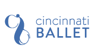 Dark navy blue Cincinnati Ballet logo with a transparent backgroundd