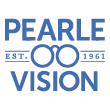 Dark navy blue Pearle Vision logo with a transparent background