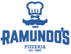 Dark navy blue Ramundo's Pizzeria logo with a transparent background