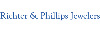 Dark navy blue Richter & Phillips Jewelers logo with a transparent background