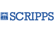 Dark navy blue Scripps logo with a transparent background