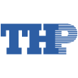 Dark navy blue THP logo with a transparent background