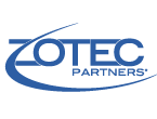 Dark navy blue Zotec Partners logo with a transparent background
