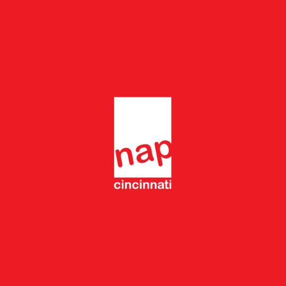 Red graphic with the white NAP Cincinnati logo in the center